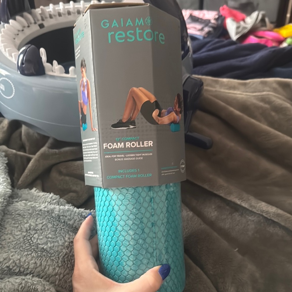 GAIAM Compact Foam Roller in Teal